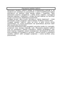 kierowanie zespołami - planowanie zasobów ludzkich, omówienie