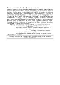 kierowanie zespołami - hierarchia potrzeb, omówienie