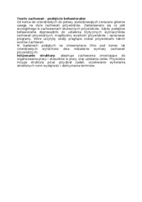 kierowanie zespołami - teorie zachowań, omówienie