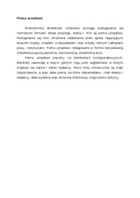 Kultura menadżerska - pisma urzędowe, omówienie