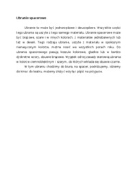 Kultura menadżerska - ubranie spacerowe, omówienie