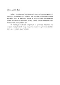 Kultura menadżerska - ukłon, omówienie