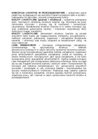 koncepcja logistyki , omówienie