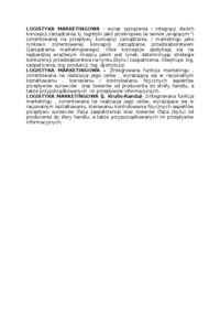 Logistyka marketingowa, omówienie