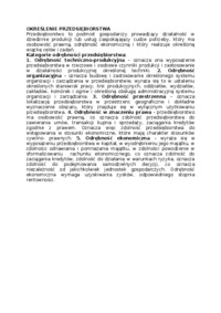 Określenie przedsiębiorstwa, omówienie