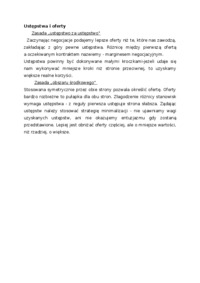 Ustępstwa i oferty, omówienie