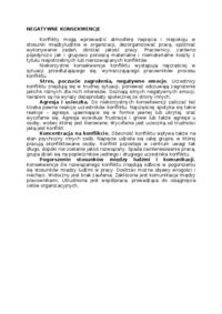 Negatywne konsekwencje -  omówienie.