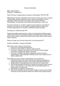 Transport multimodalny  - omówienie.