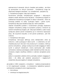 Elementy i rodzaje kompetencji  - omówienie.