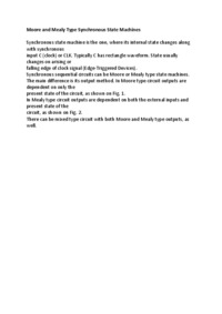 Moore and Mealy Type Synchronous State Machines