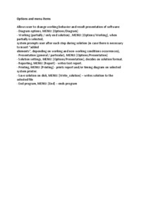 Opcje i elementy menu