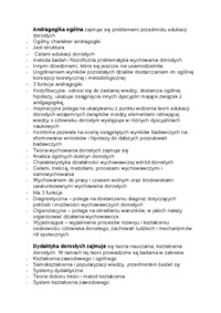 Przedmioty badań andragogiki- pedagogika