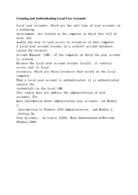 Tworzenie i uwierzytelnianie lokalnych kont użytkowników