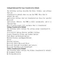 Ustawienia foldery i typy plików domyślnie przesyłane