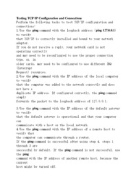 Testowanie konfiguracji TCP i IP, połączenia