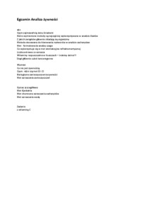 Egzamin z analizy żywności