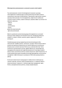 Mikroorganizmy w procesach usuwania metali ciężkich - wykład