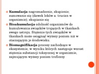 Kumulacja zanieczyszczeń - wykład