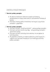 Kontrola podaży pieniądza-opracowanie