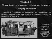 Obrabiarki zespołowe - omówienie