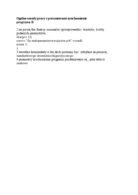 Ogólne zasady pracy z parametrami uruchomienia programu II-opracowanie