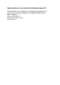 Ogólne zasady pracy z parametrami uruchomienia programu III-opracowanie