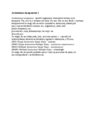 Architektura komputerów I-opracowanie