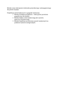 Metody oceny atrakcyjności środowiska przyrodniczego  - omówienie