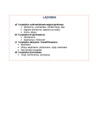 Lądowa turystyka  - omówienie