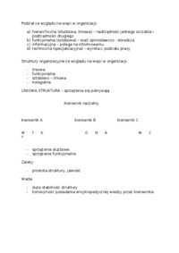 Podział ze względu na więzi w organizacji - omówienie