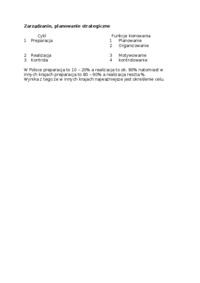 Zarządzanie i planowanie strategiczne - ćwiczenie