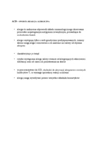 ACD - swoista reakcja alergiczna - wykład