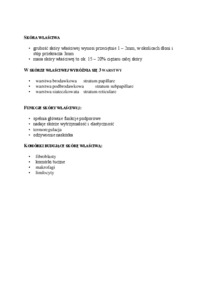 Skóra właściwa - wykład