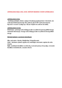 Lateralizacja reki, oka, ucha-opracowanie