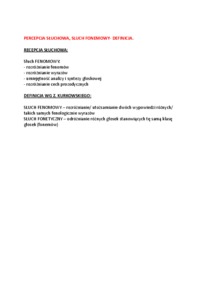 Percepcja słuchowa, słuch fonemowy-opracowanie