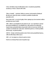 Cechy centralistycznego modelu planowania i zarządzania gospodarką narodową w Polsce w latach 1949-1956-opracowanie