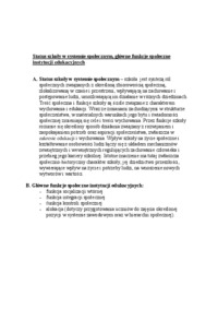 Status szkoły w systemie społecznym-opracowanie