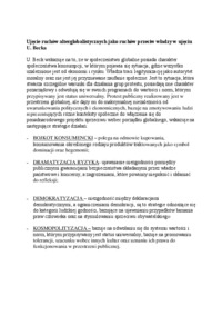 Ujęcie ruchów alterglobalistycznych jako ruchów przeciw władzy w ujęciu U. Becka-opracowanie 