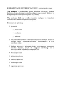 Kształtowanie się więzi społecznej-opracowanie 