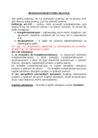Spółka komandytowo-akcyjna-opracowanie