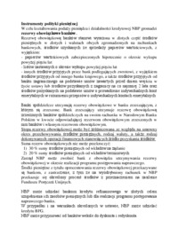 Instrumenty polityki pieniężnej-opracowanie - Rezerwy obowiązkowe 