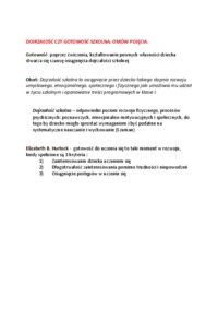 Dojrzałość czy gotowość szkolna-opracowanie