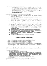 zarządzanie startegiczne - zagadnienia