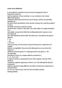 Linear lossy dielectric - wykład