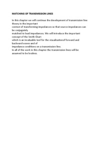 Matching of transmission lines - wykład