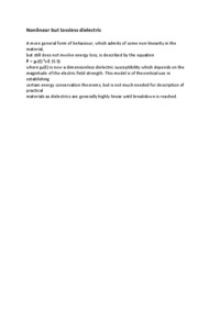 Non linear but lossless dielectric - opracowanie