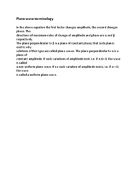 Plane wave terminology - opracowanie