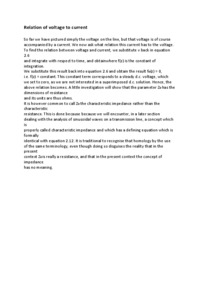 Relation of voltage to current - wykład