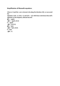 Simplification of Maxwells equations - opracowanie