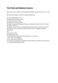 The Field and Material Vectors - wykład